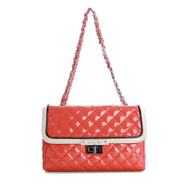 Best Hot Sell Chanel A60179 Orange Patent Leather Flaps Shoulder Bag Replica